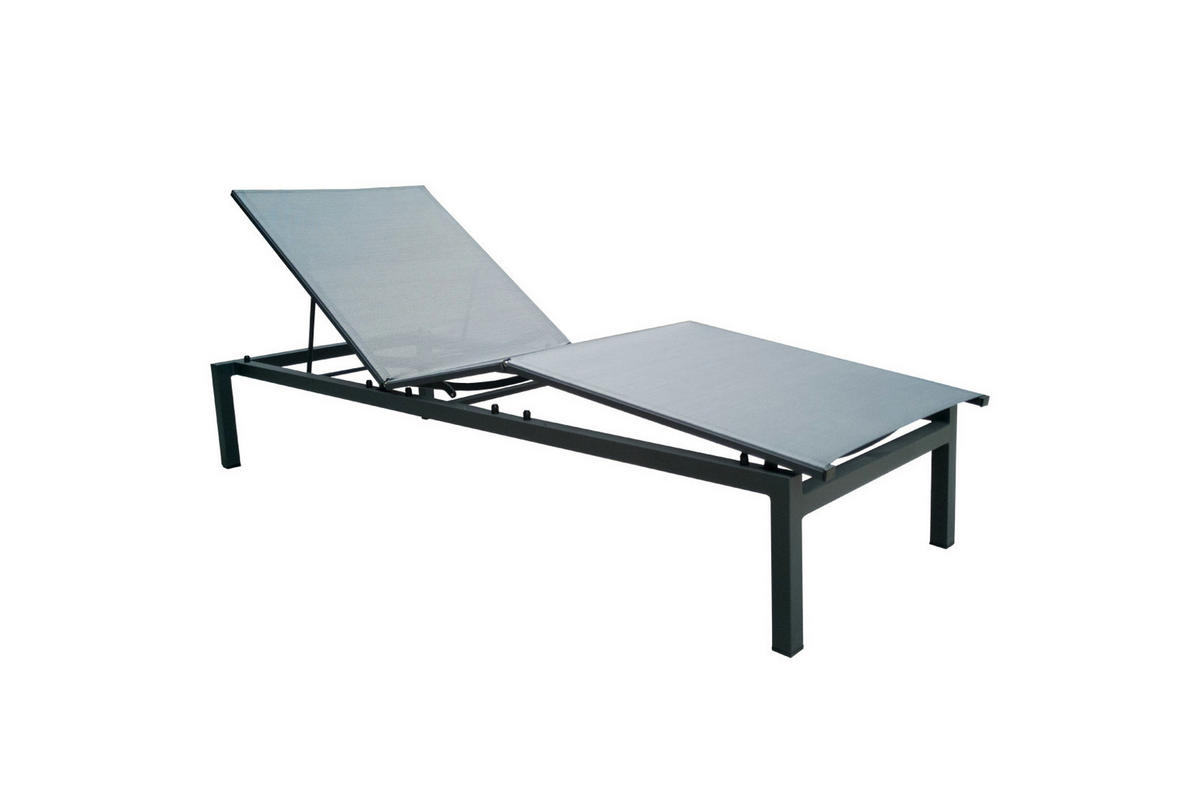 LEŽALJKA  crna, srebrne boje  metal, tekstil      - srebrne boje/crna, Moderno, metal/tekstil (205/81,5-34,5/72,5cm) - Ambia Garden