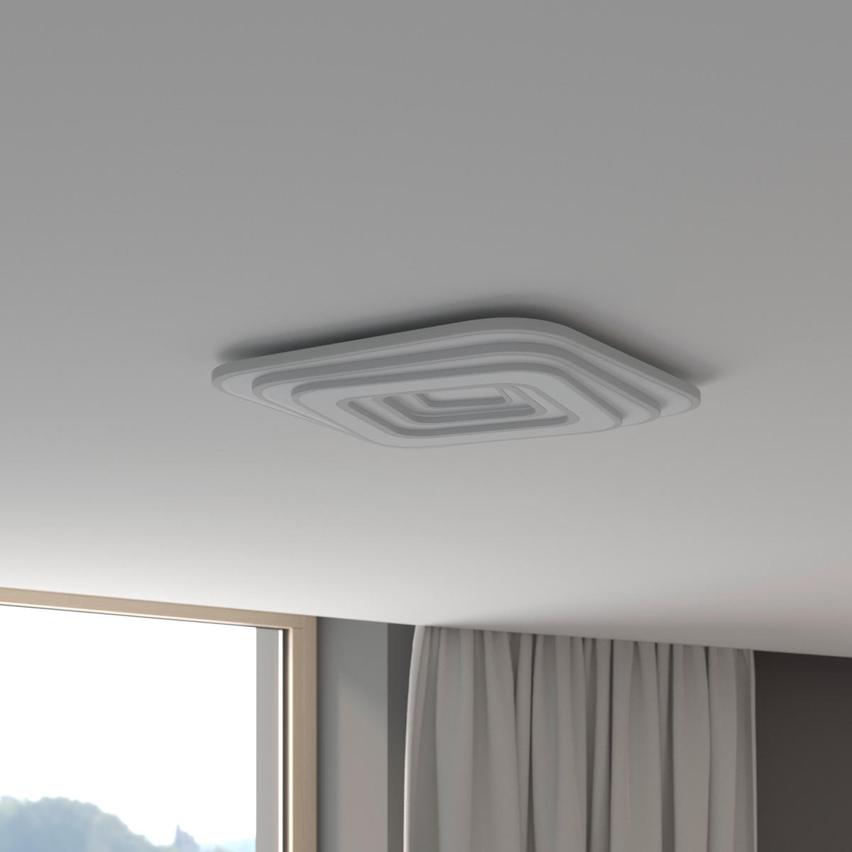 LED-DECKENLEUCHTE 53/53/5,5 cm   - Weiß, Design, Kunststoff/Metall (53/53/5,5cm) - Novel