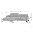 ECKSOFA Anthrazit Flachgewebe Rücken echt, Kopfteilverstellung, Sitztiefenverstellung  - Anthrazit/Schwarz, KONVENTIONELL, Textil/Metall (175/272cm) - Carryhome