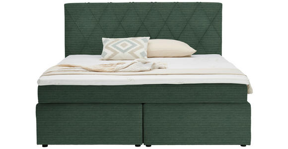 BOXSPRINGBETT 180/200 cm in Grün - Schwarz/Grün, Design, Kunststoff/Textil (180/200cm) - Xora