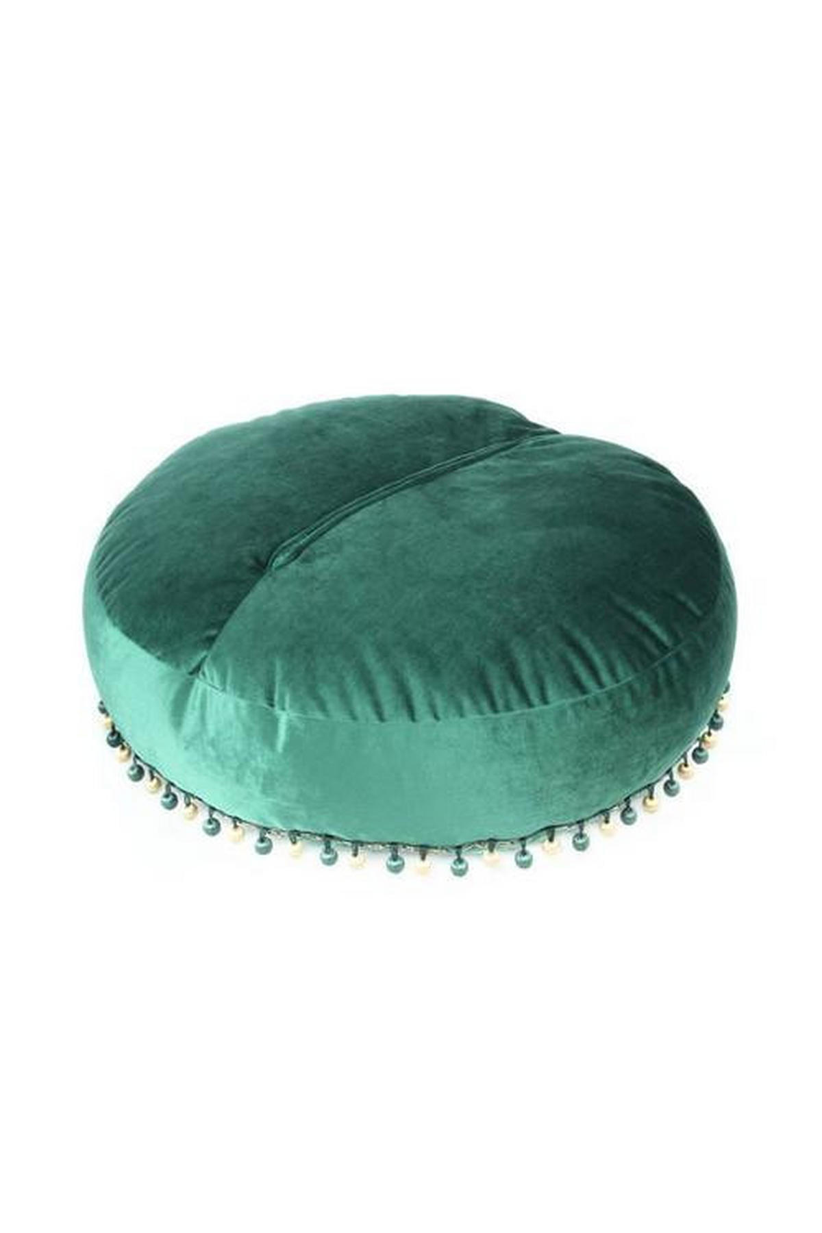 POUF Samt 65/25/65 cm  - Grün, LIFESTYLE, Textil (65/25/65cm) - Kayoom