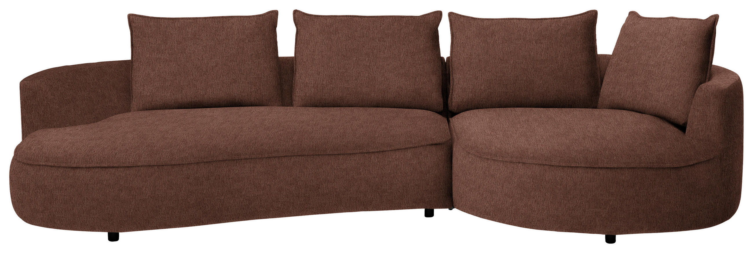 BIGSOFA Chenille Braun  - Schwarz/Braun, Design, Kunststoff/Textil (322/82/154cm) - home24