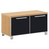 GARDEROBENBANK Santina  in 84/45/40 cm  - Chromfarben/Eichefarben, Design, Glas/Holz (84/45/40cm)