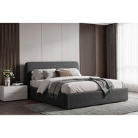 POLSTERBETT Lattenrost, Bettkasten Grau 180/200 cm  - Schwarz/Naturfarben, MODERN, Holz/Kunststoff (180/200cm) - Livetastic