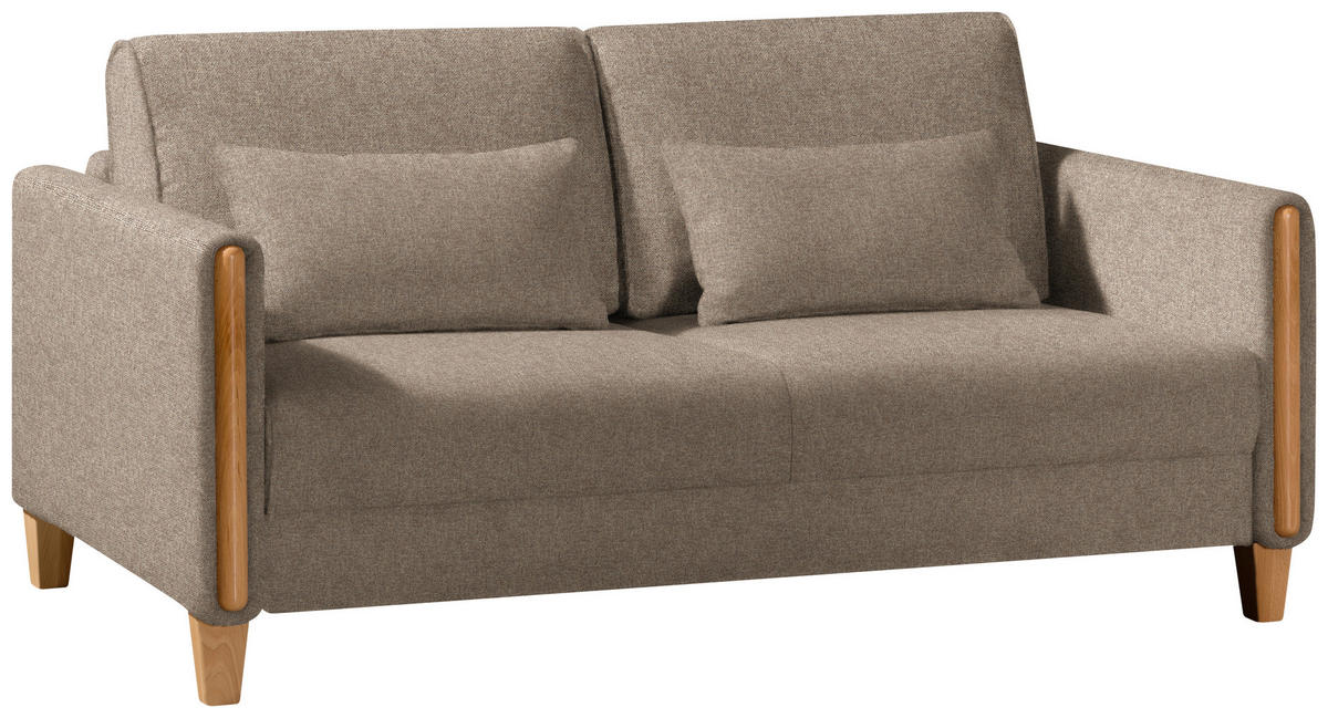 SCHLAFSOFA in Flachgewebe, Batist Buchefarben, Hellbraun  - Hellbraun/Buchefarben, Design, Holz/Textil (174/88/104cm) - Niels Andersson