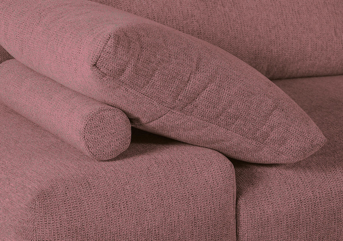 HÖRNSOFFA i flatväv gammelrosa  - svart/gammelrosa, Klassisk, metall/textil (310/240cm) - MID.YOU