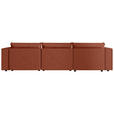 WOHNLANDSCHAFT Terracotta Webstoff  - Terracotta/Schwarz, MODERN, Kunststoff/Textil (153/350/153cm) - Xora