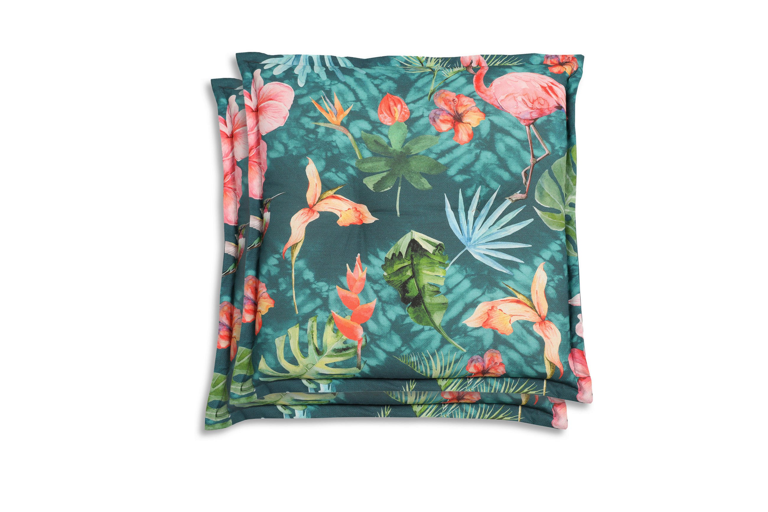 XXXLutz Gartensitzkissenset Blau, Grün, Rosa 50x7x50 cm