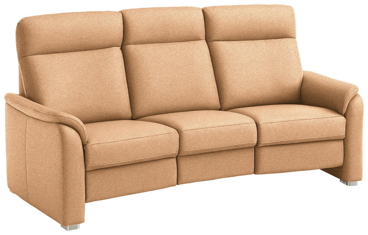 TRAPEZSOFA Flachgewebe Gelb  - Gelb/Alufarben, Konventionell, Textil/Metall (218/107/103cm) - Beldomo Comfort