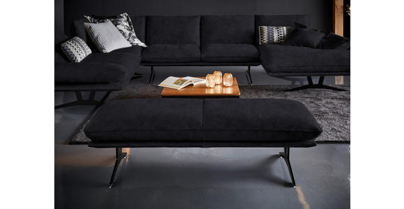 WOHNLANDSCHAFT in Echtleder Anthrazit - Anthrazit/Schwarz, Natur, Leder/Metall (217/359/155cm) - Dieter Knoll