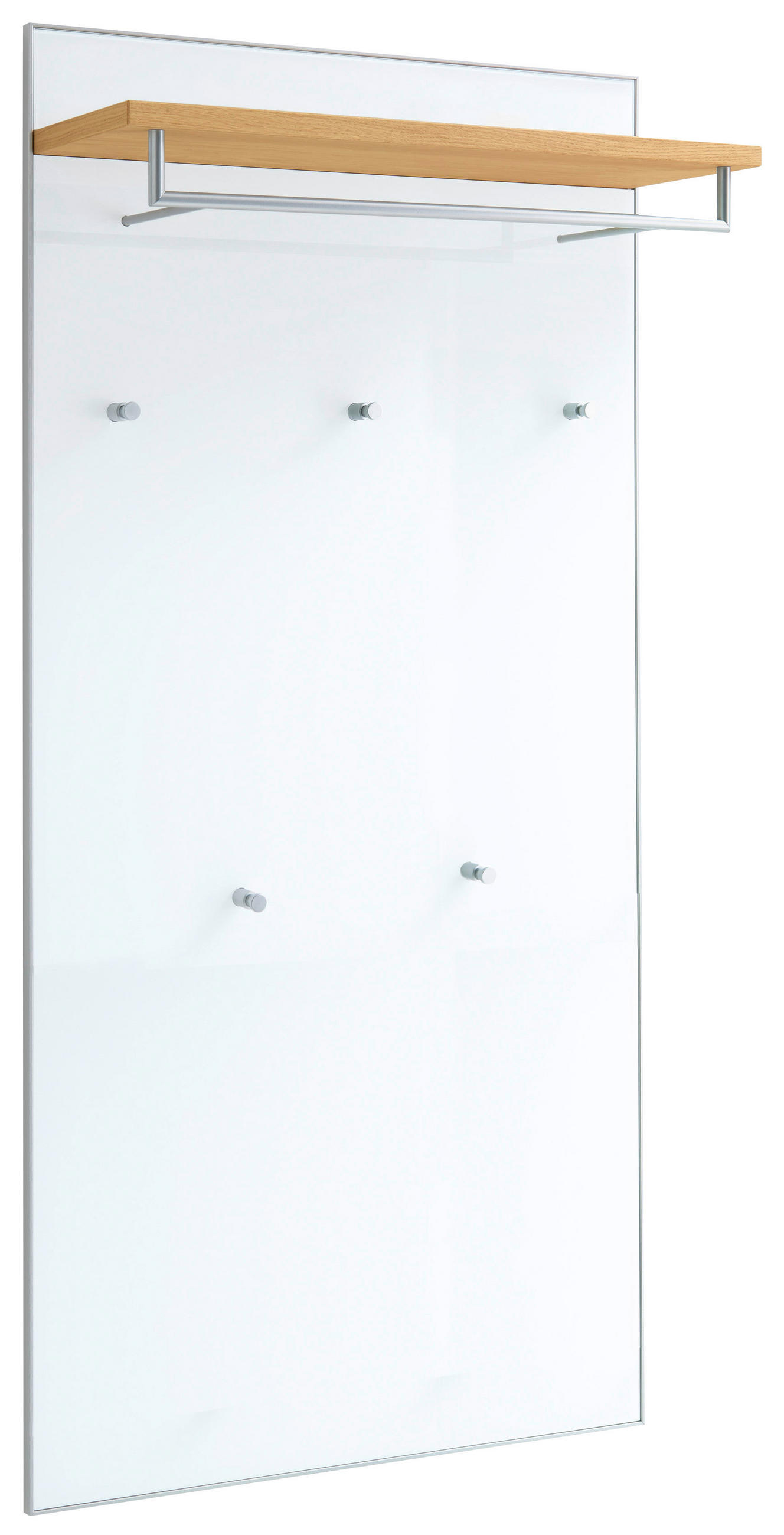 GARDEROBENPANEEL  in 80/170/27 cm  - Eiche Bianco/Weiß, Design, Glas/Holz (80/170/27cm)