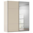 SCHWEBETÜRENSCHRANK 201/223/68 cm 2-türig Champagner  - Champagner/Alufarben, KONVENTIONELL, Glas/Holzwerkstoff (201/223/68cm) - Novel