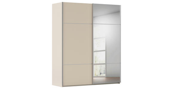 SCHWEBETÜRENSCHRANK 201/223/68 cm 2-türig Champagner - Champagner/Alufarben, KONVENTIONELL, Glas/Holzwerkstoff (201/223/68cm) - Novel