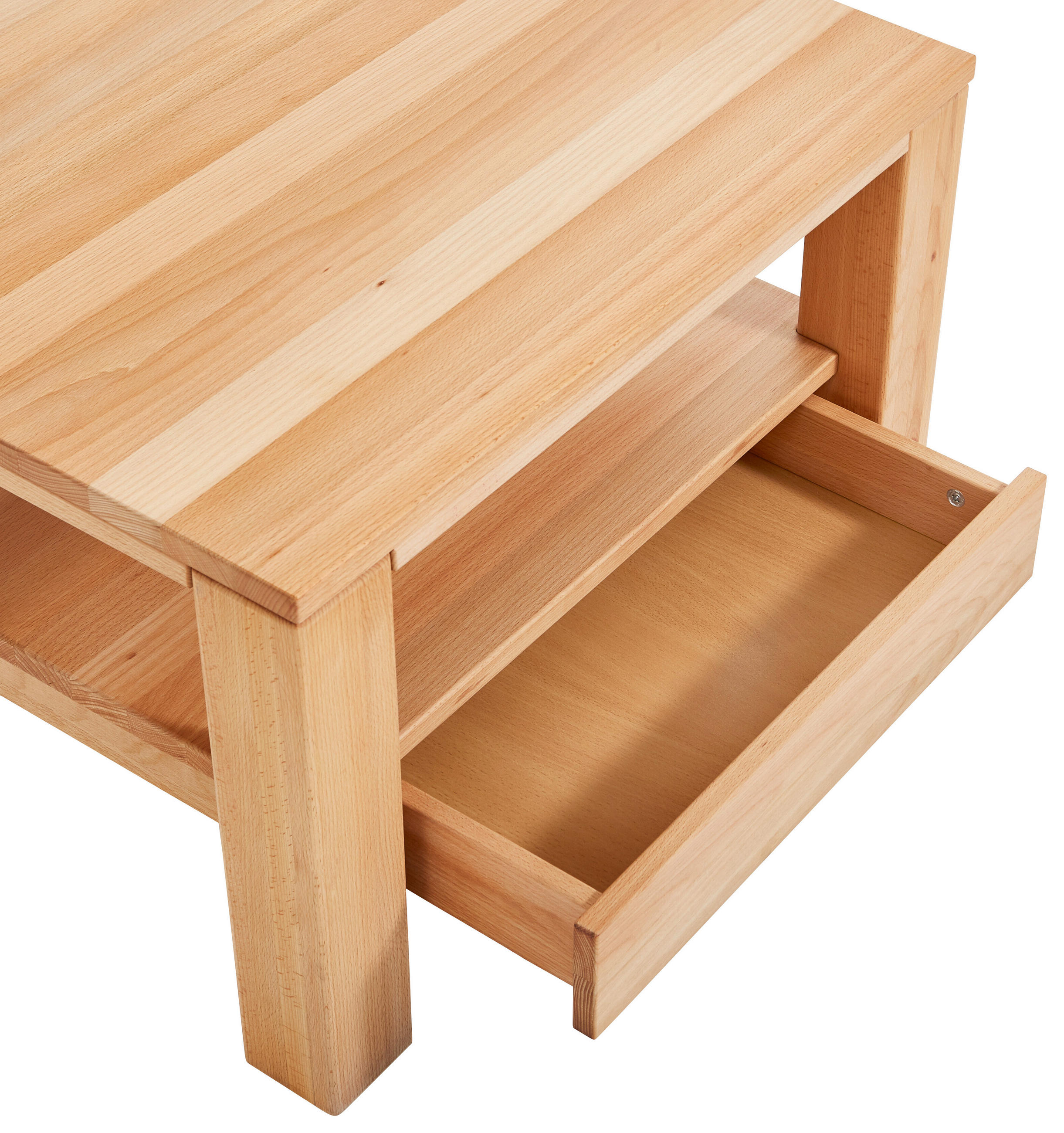 COUCHTISCH Kernbuche massiv 70/70/47,5 cm quadratisch Buchefarben  - Buchefarben, Natur, Holz (70/70/47,5cm) - Linea Natura