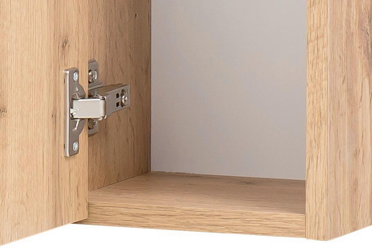 SPIEGELSCHRANK 100/64/20 cm  - Eiche Wotan/Alufarben, Natur, Glas/Holzwerkstoff (100/64/20cm) - Xora