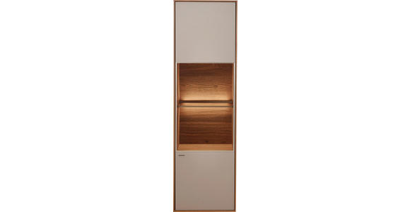 HÄNGEVITRINE in vollmassiv Kerneiche Eichefarben, Fango - Fango/Eichefarben, Natur, Glas/Holz (41/137/39cm) - Valnatura