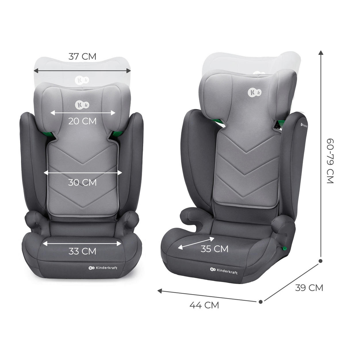 KINDERAUTOSITZ i-Spark  - Hellgrau/Grau, Basics (44/79/39cm) - kinderkraft