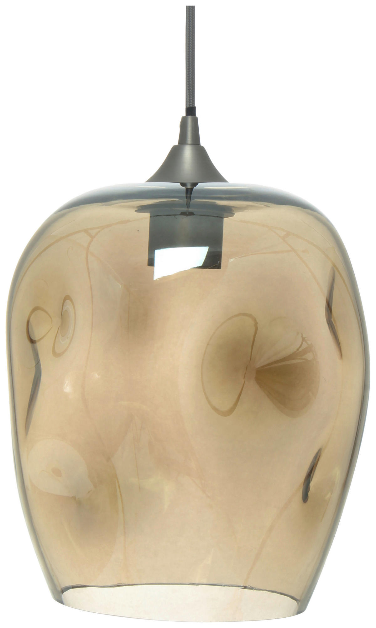 ZÁVESNÉ SVIETIDLO, 22/22/34 cm  - číra/sivá, Basics, sklo (22/22/34cm) - MID.YOU