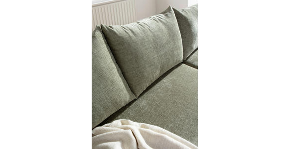 ECKSOFA Olivgrün Flachgewebe - Buchefarben/Olivgrün, KONVENTIONELL, Holz/Textil (230/144cm) - Carryhome