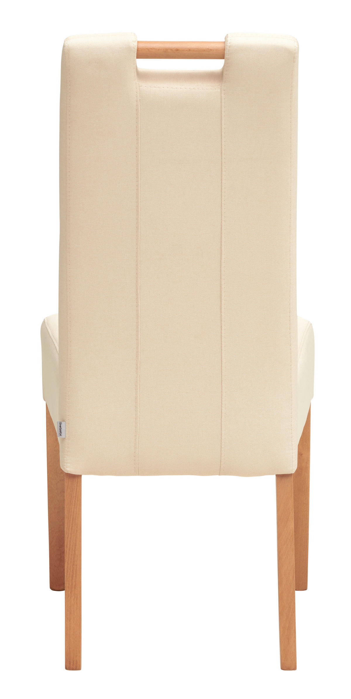 STUHL Webstoff Beige Buche massiv  - Beige/Naturfarben, MODERN, Holz/Textil (46/101/62cm) - Livetastic