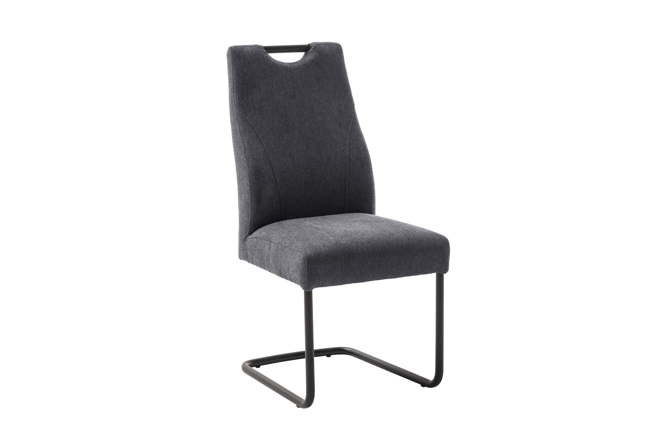 SCHWINGSTUHL  Stoffauswahl, mit Griff Flachgewebe  - Anthrazit/Schwarz, Modern, Textil/Metall (50/103/63cm) - Carryhome