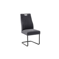 SCHWINGSTUHL  Stoffauswahl, mit Griff Flachgewebe  - Anthrazit/Schwarz, Modern, Textil/Metall (50/103/63cm) - Carryhome