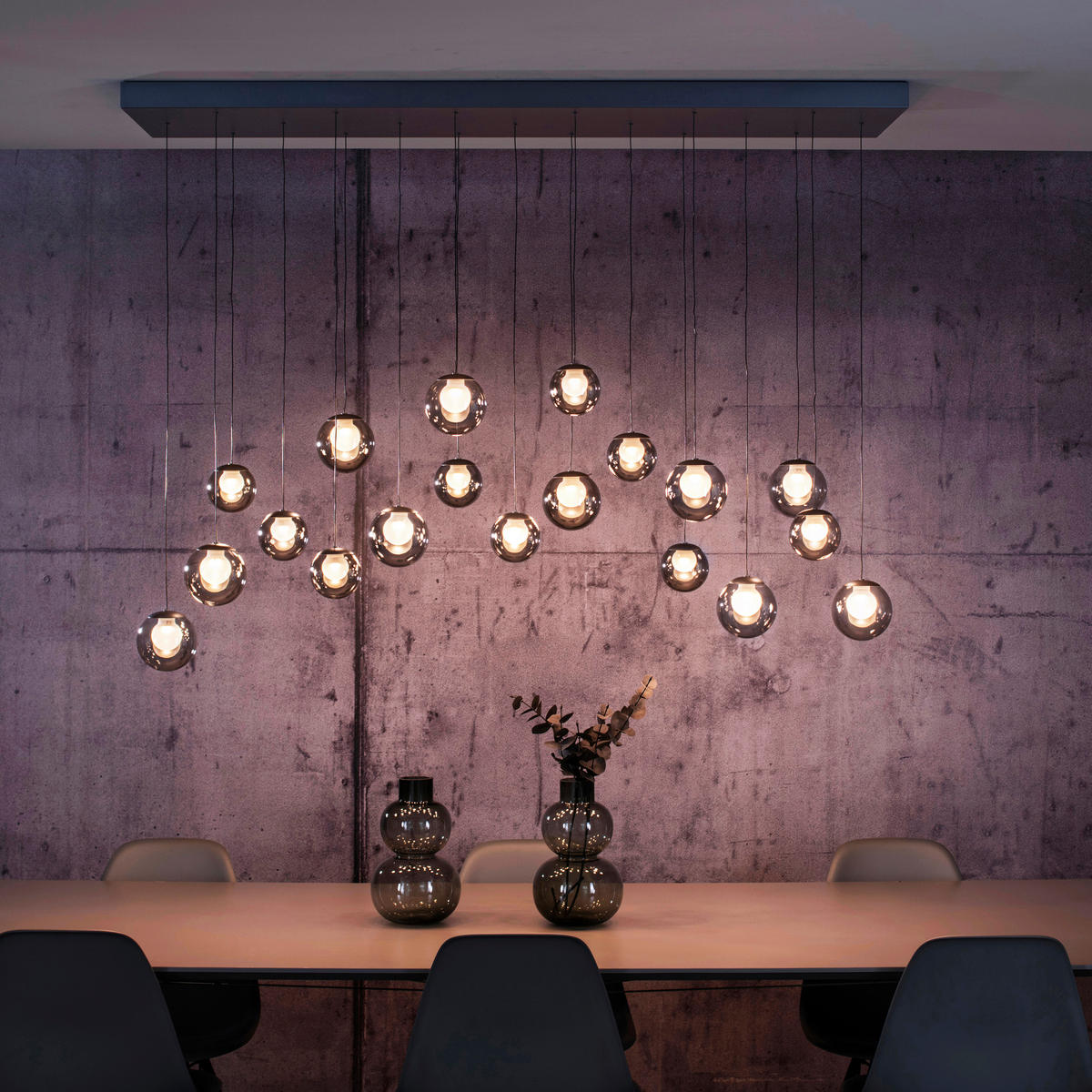 LED-HÄNGELEUCHTE 150/40/180 cm   - Anthrazit, Design, Glas/Metall (150/40/180cm) - Neuhaus PURE