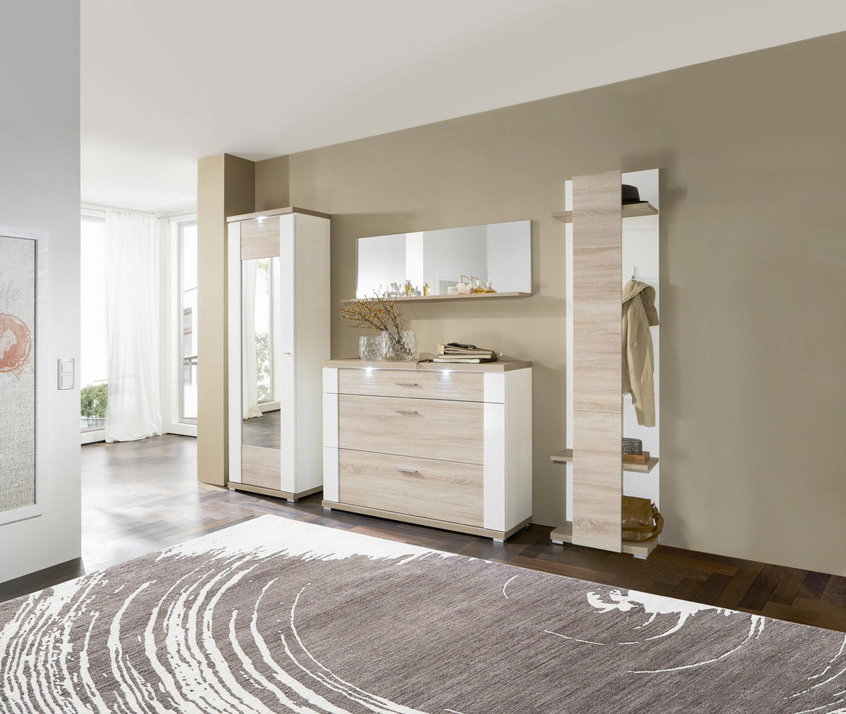GARDEROBENSCHRANK 65/206,6/41,6 cm  - Chromfarben/Eichefarben, Design, Holzwerkstoff/Metall (65/206,6/41,6cm) - Xora
