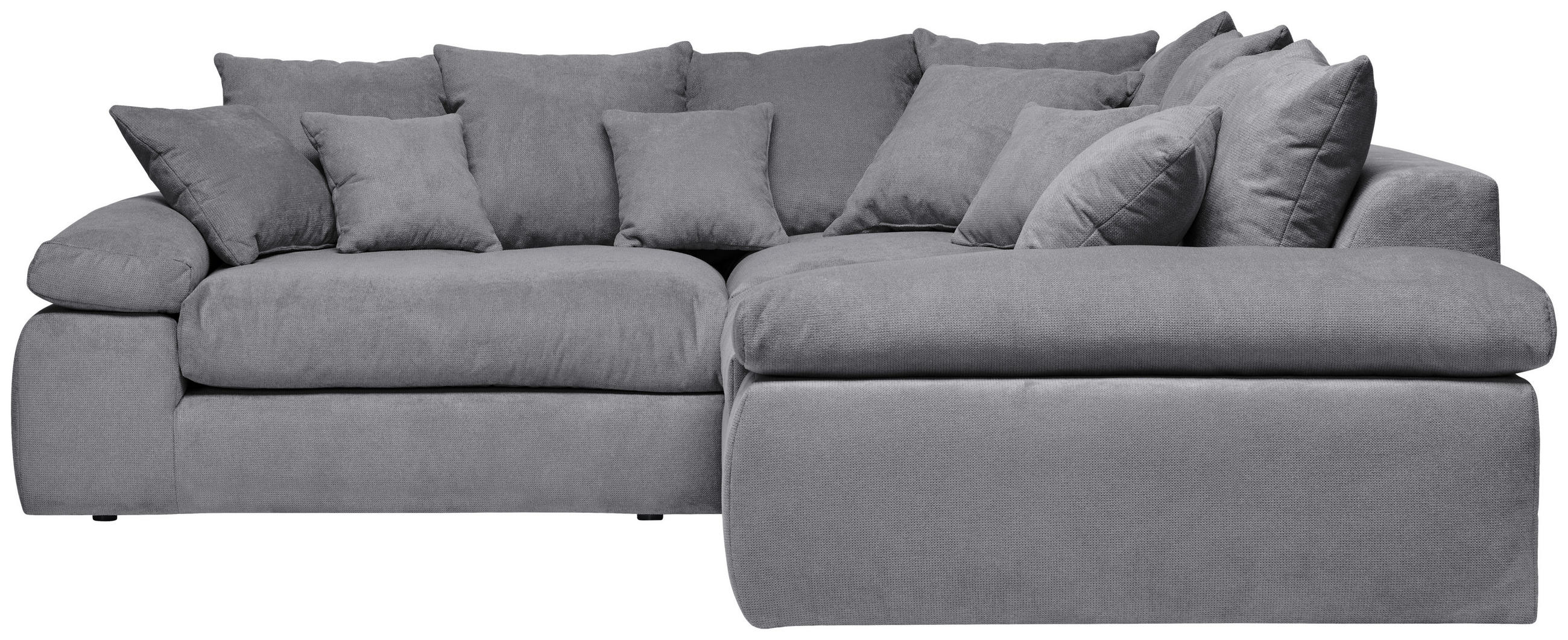 ECKSOFA Dunkelgrau Webstoff  - Dunkelgrau/Schwarz, Design, Kunststoff/Textil (284/284cm) - Carryhome