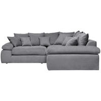 ECKSOFA Dunkelgrau Webstoff  - Dunkelgrau/Schwarz, Design, Kunststoff/Textil (284/284cm) - Carryhome