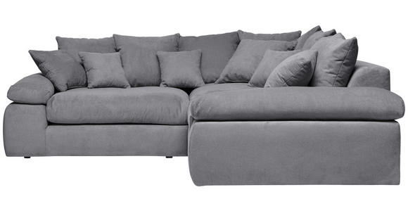 ECKSOFA in Webstoff Dunkelgrau  - Dunkelgrau/Schwarz, Design, Kunststoff/Textil (284/284cm) - Carryhome