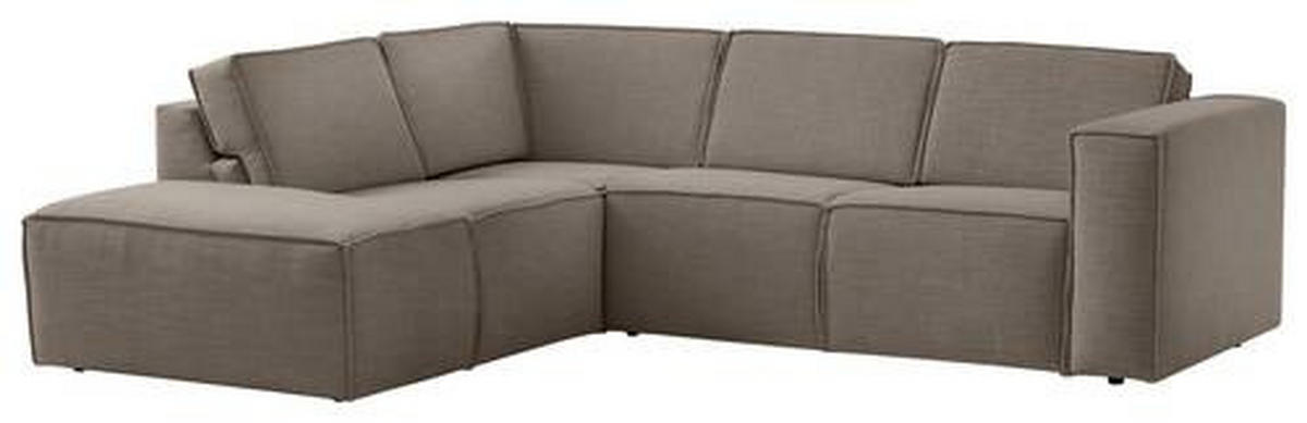 ECKSOFA in Struktur Grau, Taupe  - Taupe/Schwarz, Modern, Kunststoff/Textil (220/275cm) - Trendmanufaktur