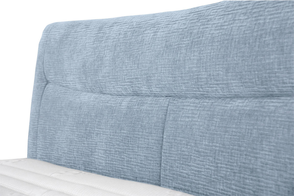 BOXSPRINGBETT 180/200 cm  in Hellblau  - Chromfarben/Hellblau, Konventionell, Textil/Metall (180/200cm) - Esposa