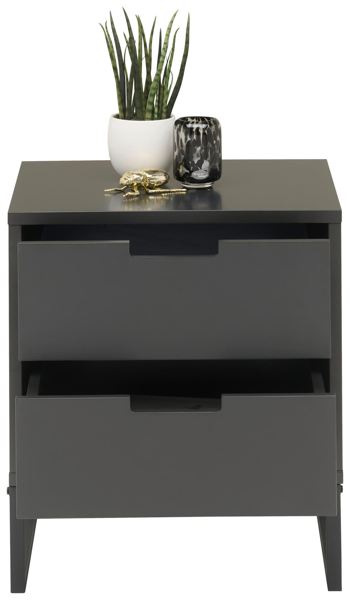 NACHTTISCH 47,6/53,1/40 cm  Anthrazit, Schwarz  - Anthrazit/Schwarz, Design, Holzwerkstoff/Metall (47,6/53,1/40cm) - Novel