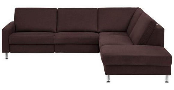 ECKSOFA in Mikrofaser Dunkelbraun  - Dunkelbraun/Alufarben, Design, Textil/Metall (275/242cm) - Dieter Knoll