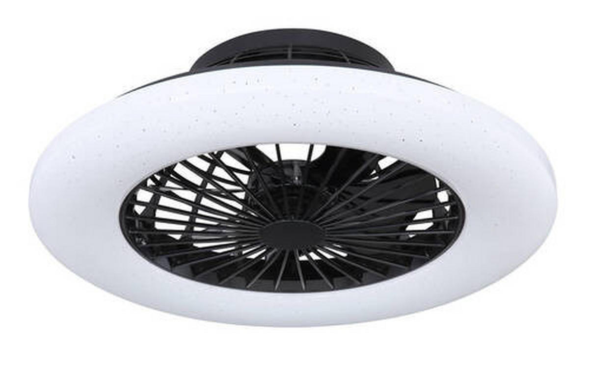 DECKENVENTILATOR 30 W  52,5/17,5 cm    - Opal/Schwarz, Basics, Kunststoff/Metall (52,5/17,5cm) - Globo