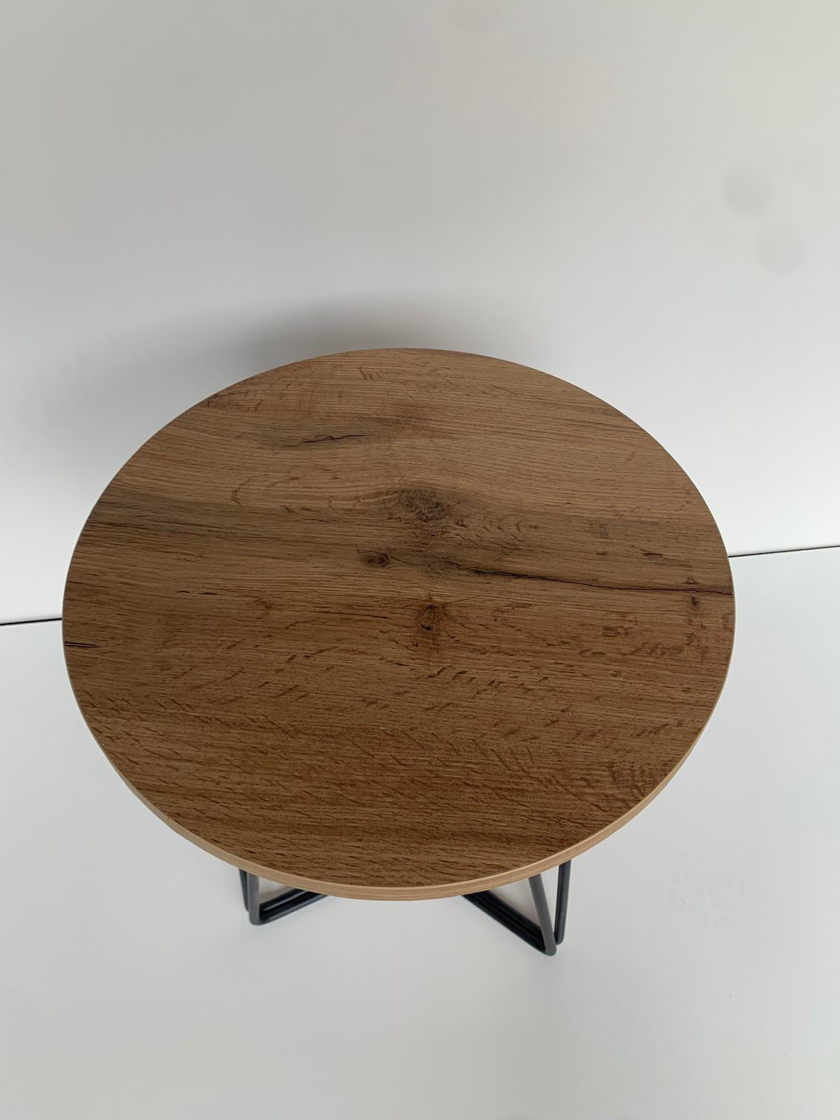 KLUB STOLIĆ crna, boje hrasta  metal, drvni materijal  - boje hrasta/crna, Moderno, drvni materijal/metal (50cm)