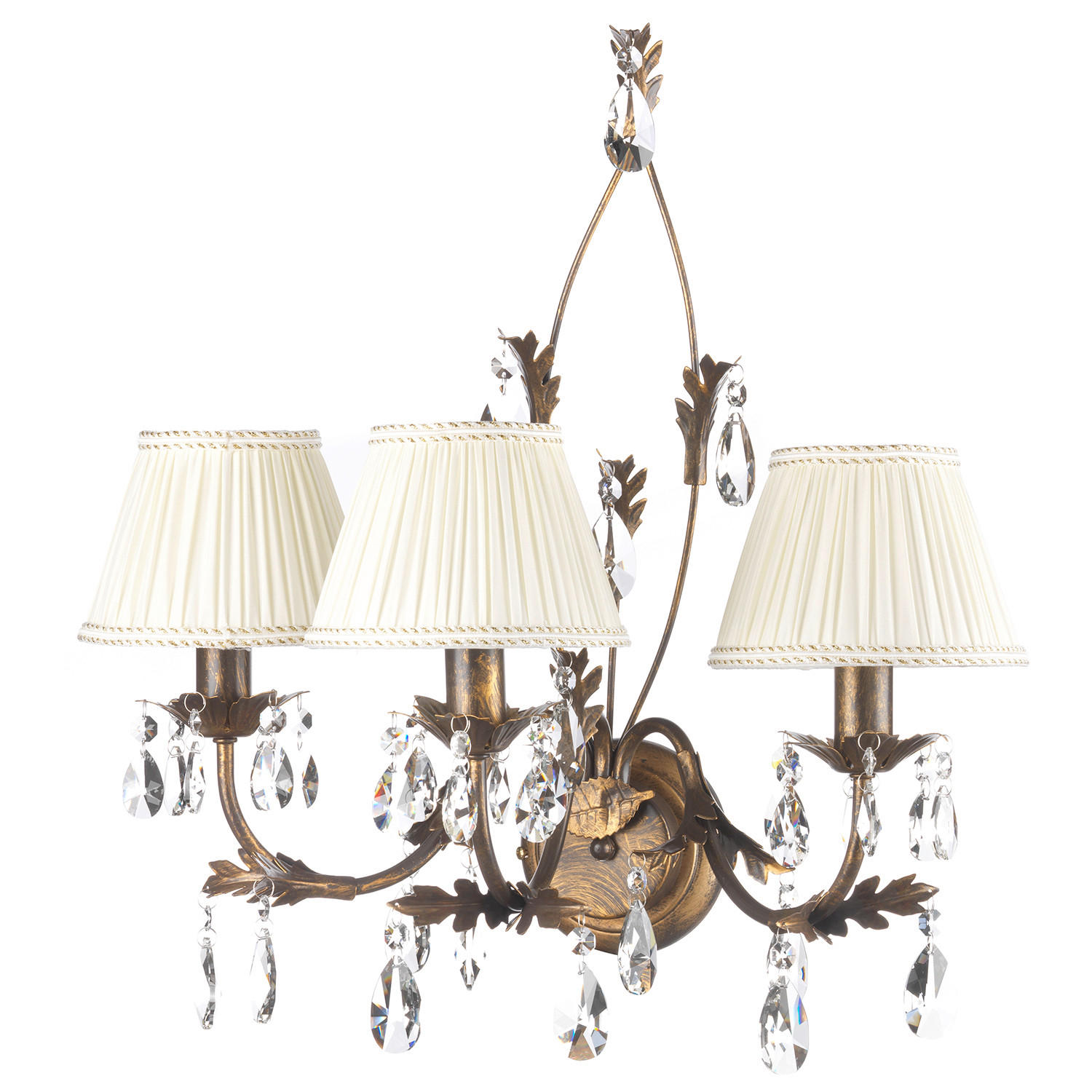 WANDLEUCHTE 53/52 cm   - Bronzefarben, KONVENTIONELL, Glas/Textil (53/52cm)