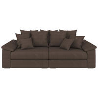BIGSOFA TERMINI Velours, Webstoff Braun  - Beige/Naturfarben, Design, Holz/Textil (260/98/123cm) - MID.YOU