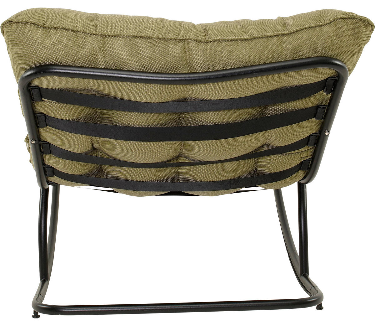 GARTENSCHAUKELSTUHL Stahl Schwarz, Olivgrün  - Schwarz/Olivgrün, MODERN, Textil/Metall (75/81/118cm) - Ambia Garden