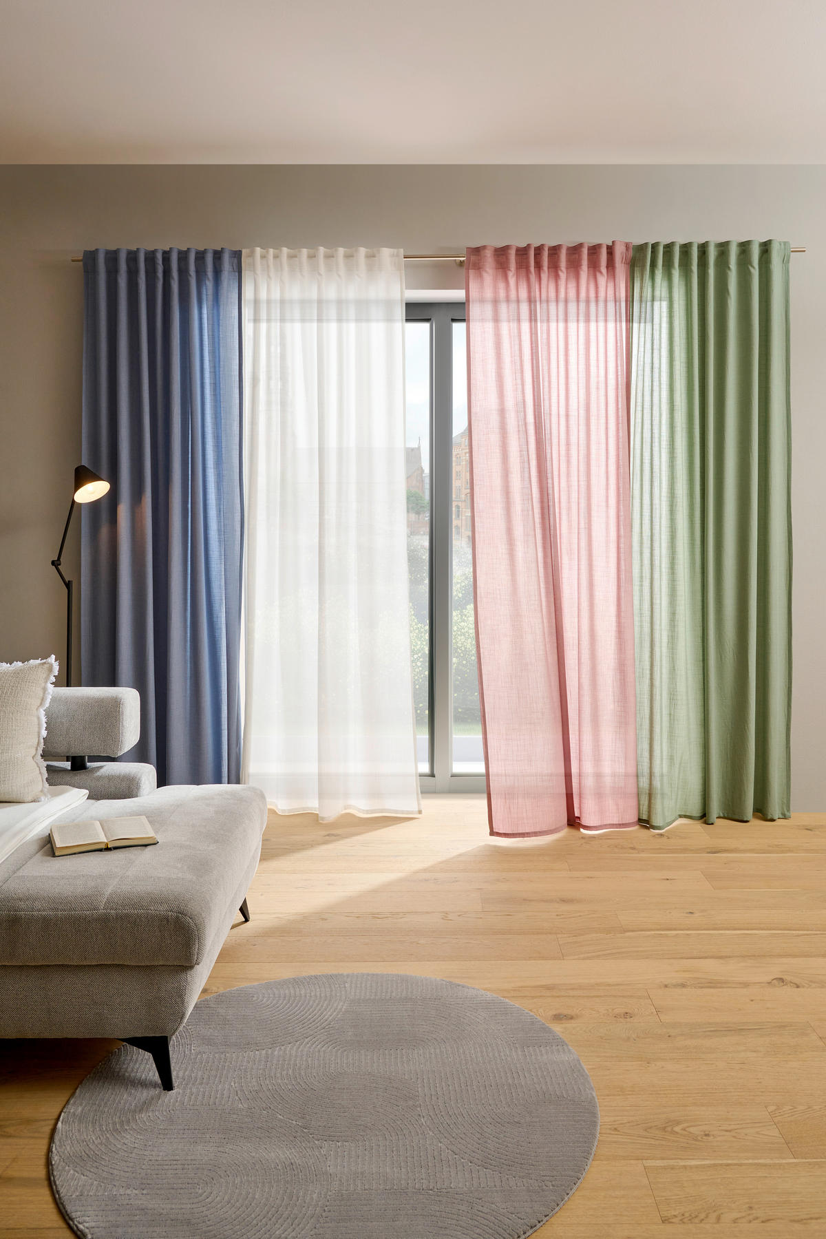 FERTIGVORHANG halbtransparent  - Creme, Basics, Textil (135/245cm) - Esposa