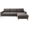 ECKSOFA in Mikrofaser Anthrazit  - Eichefarben/Anthrazit, Design, Holz/Textil (278/185cm) - Pure Home Lifestyle