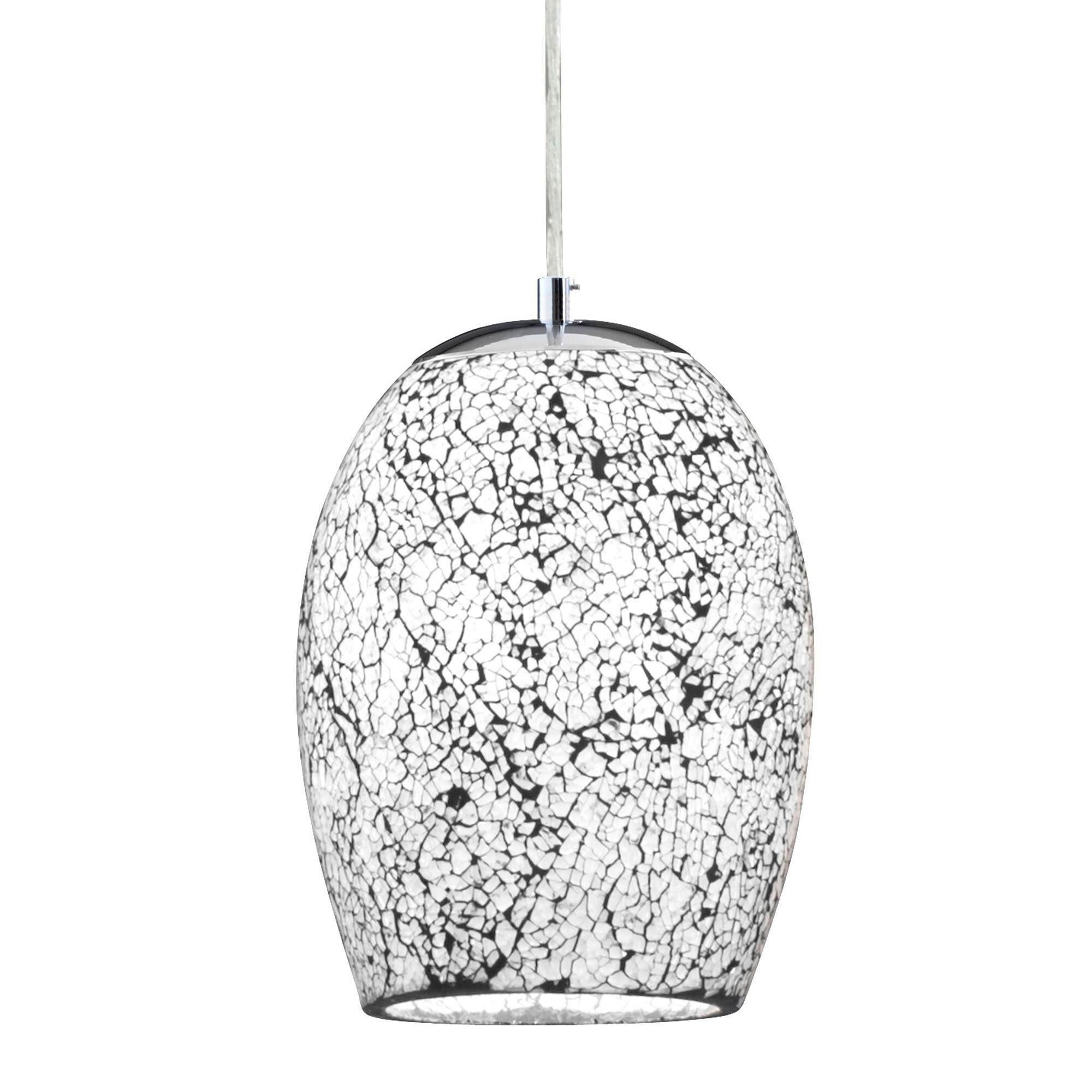 HÄNGELEUCHTE 18/135 cm  - Silberfarben/Weiß, Basics, Glas/Metall (18/135cm)