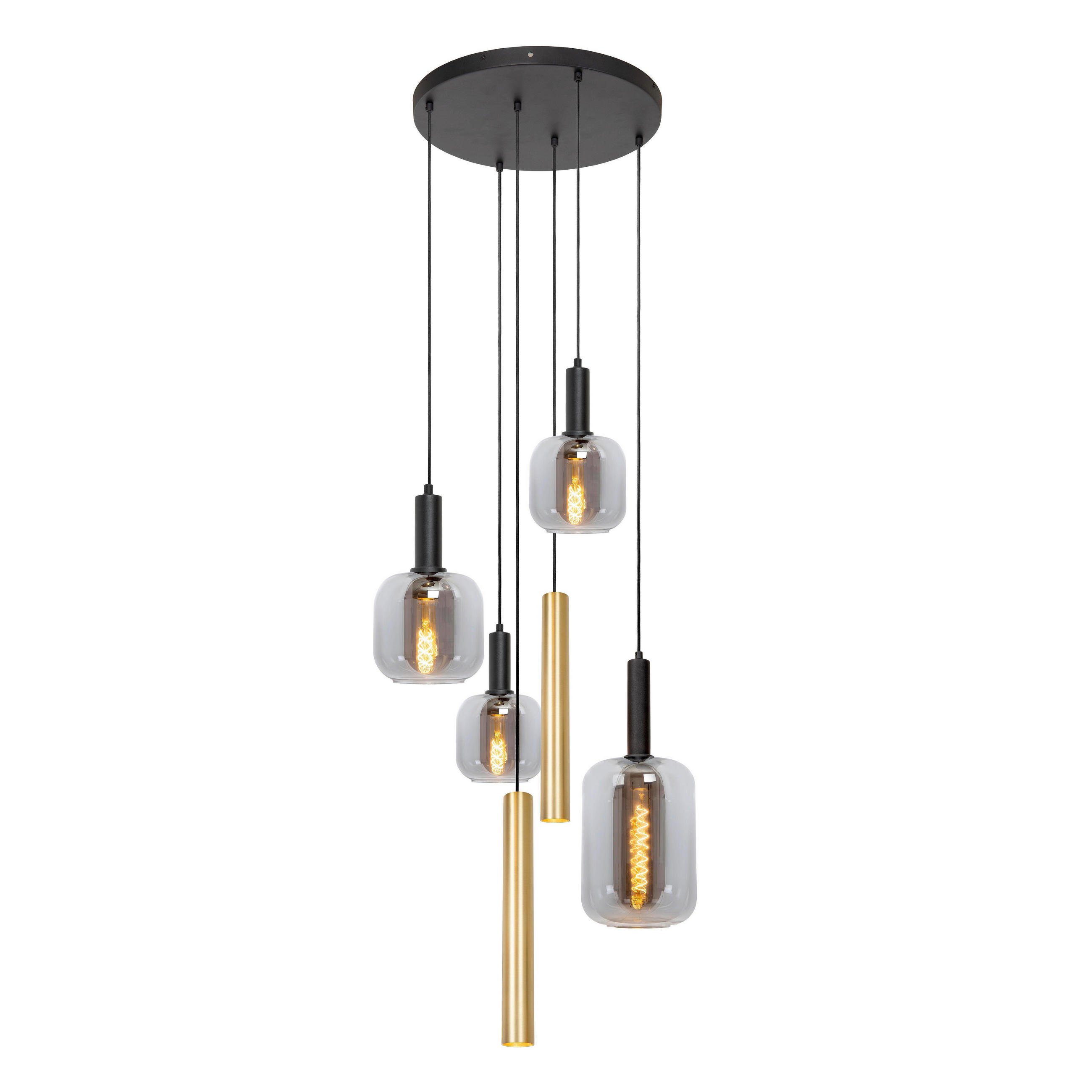 Lucide Hängeleuchte Joanet Gelb, Schwarz 65x150x65 cm