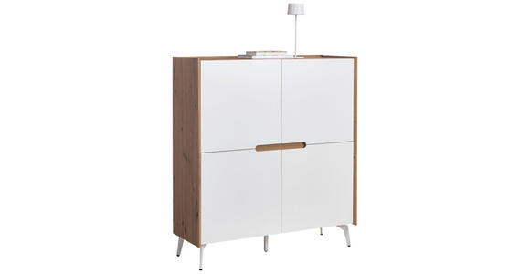 HIGHBOARD  in 110/124/40 cm  - Eiche Artisan/Weiß, Design, Holzwerkstoff/Metall (110/124/40cm) - Carryhome