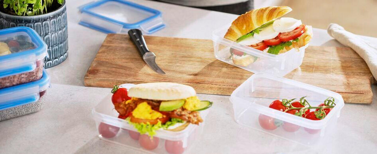 FRISCHHALTEDOSENSET Clip & Close 5-teilig  - Transparent, Basics, Kunststoff (16,7/11,7/27,1cm) - Emsa