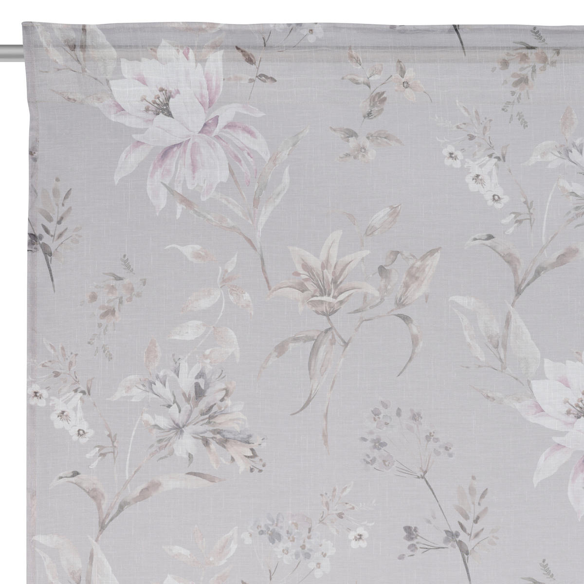 HOTOVÝ ZÁVES, polopriehľadné, 140/245 cm - lila/sivá, Basics, textil (140/245cm) - Esposa