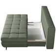 SCHLAFSOFA  in Flachgewebe Grün  - Schwarz/Grün, Design, Textil/Metall (210/92/107cm) - Novel