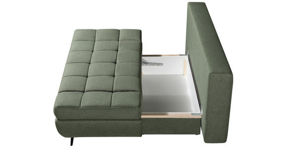 SCHLAFSOFA  in Flachgewebe Grün  - Schwarz/Grün, Design, Textil/Metall (210/92/107cm) - Novel