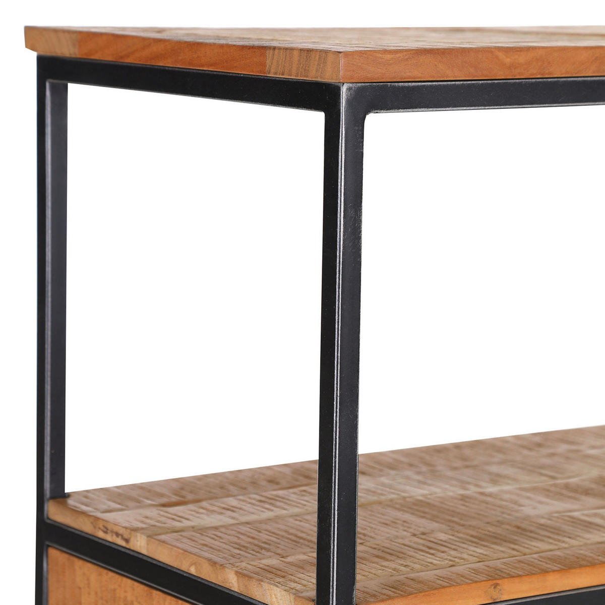REGAL  78/150/40 cm Schwarz  - Schwarz/Naturfarben, Trend, Holz/Metall (78/150/40cm) - Livetastic